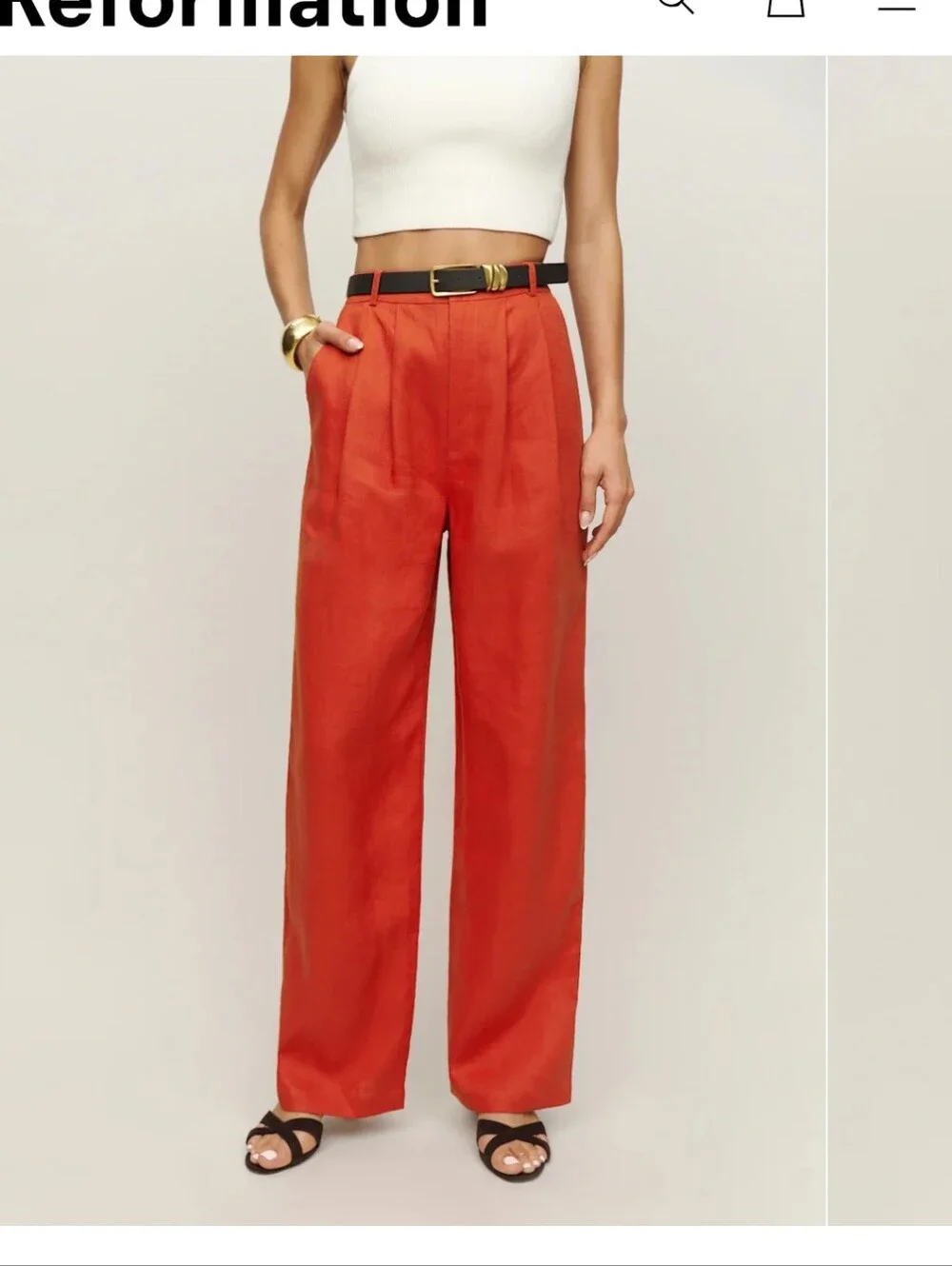 Reformation Vesta Pant Blood Orange - Size 8